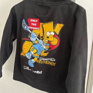 LIKE NEW!  Bart Simpson x Lacrosse Unlimited - Kids Hooded Sweatshirt. RARE!